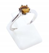 Anello 'Sublime Round' in argento sterling 925 - Occhio di tigre