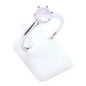Anello 'Sublime Round' in argento sterling 925 - Quarzo rosa