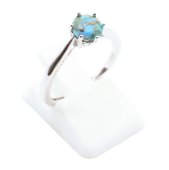 Anello 'Sublime Round' in argento sterling 925 - Turchese