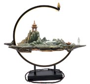 Porta incenso a riflusso a LED da meditazione, a forma di montagna, 45 cm