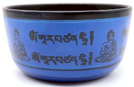 Campana tibetana in alluminio Buddha Blu 850 g