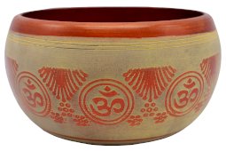 Campana tibetana in alluminio OM Beige 550g