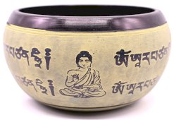 Campana tibetana in alluminio Buddha Beige 550 g