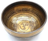 Campana tibetana quadrata OM 15cm