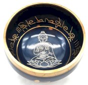 Campana tibetana in alluminio Buddha 12 cm
