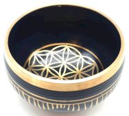 Campana tibetana in alluminio Fiore della vita 12 cm