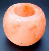 Portacandele Cristallo di Sale Rotondo Levigato