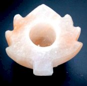 Portacandele in Cristalli di Sale Foglia Acero 10 cm