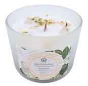 Candela Green Tree 'Equilibrio spirituale' Cristallo di rocca + gelsomino 256g