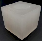 Portacandela quadrato in selenite 8cm