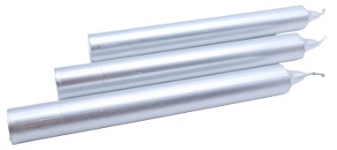 Candela Tinta nella Massa 22 cm - Argento - 8 pezzi