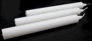 Candela Tinta nella Massa 22 cm - Bianco - 12 pezzi