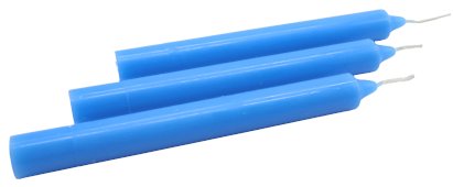 Candela Tinta nella Massa 22 cm - Blu pastello - 12 pezzi