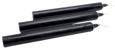 Candela Tinta nella Massa 22 cm - Nero - 12 pezzi