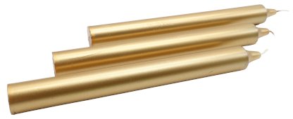 Candela Tinta nella Massa 22 cm - Oro - 8 pezzi