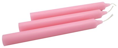 Candela Tinta nella Massa 22 cm - Rosa Pallido - 12 pezzi