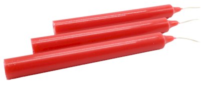 Candela Tinta nella Massa 22 cm - Rosso - 12 pezzi
