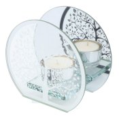 Portacandele in vetro semplice albero della vita 11 cm