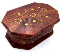 Portagioielli in Legno con Fiori 15 cm