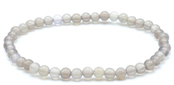 Bracciale Agata Grigia perle 4mm