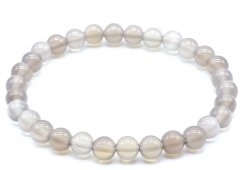 Bracciale Agata Grigia perle 6mm