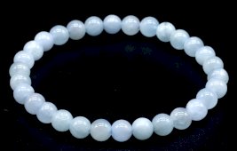 Bracciale in acquamarina 'AA' con perle da 6 mm