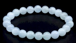 Bracciale 'AA' in acquamarina con perle da 8 mm