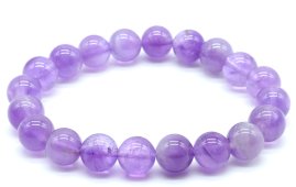 Bracciale 'Light' Ametista Perle 10mm