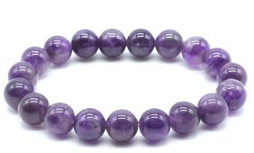Bracciale 'Dark' Ametista Perle 10mm
