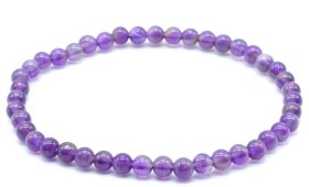 Bracciale 'Dark' Ametista perle 4mm