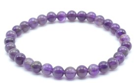 Bracciale 'Dark' Ametista Perle 6mm