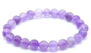 Bracciale 'Purple Light' Ametista Perle 8mm