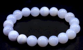 Bracciale Calcedonio Blu 'AA' perle 10 mm
