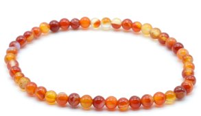 Bracciale Cornalina Striata perle 4 mm