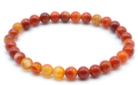 Bracciale Cornalina Striata perle 6 mm