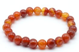 Bracciale Cornalina Striata perle 8 mm