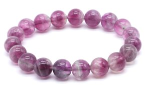 Bracciale Fluorite Viola perle 10mm