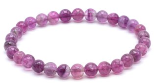 Bracciale Fluorite Viola perle 6mm
