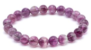 Bracciale Fluorite Viola perle 8mm