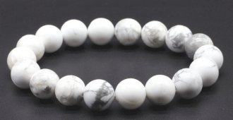 Bracciale Howlite Bianca perle 10mm