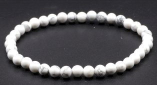 Bracciale Howlite Bianca perle 4mm