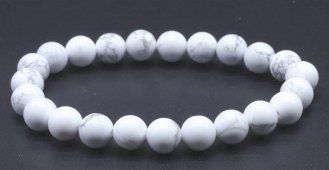 Bracciale Howlite Bianca perle 8mm