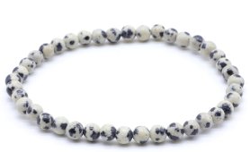 Bracciale Diaspro Dalmata perle 4mm