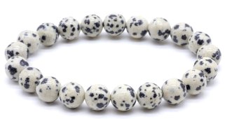 Bracciale Diaspro Dalmata perle 8mm
