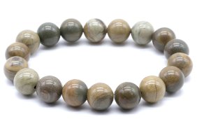 Bracciale Diaspro Foglia d'Argento perle 10mm