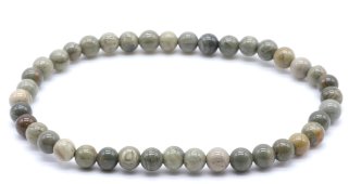 Bracciale Diaspro Foglia d'Argento perle 4 mm