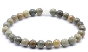 Bracciale Diaspro Foglia d'Argento perle 6 mm