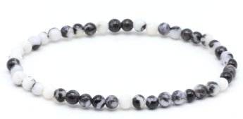 Bracciale Diaspro Zebra perle 4 mm