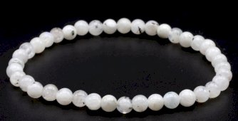 Bracciale Labradorite Bianca perle 4mm