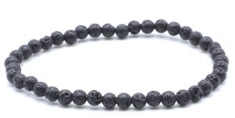 Bracciale  Pietra di Lava perle 4mm